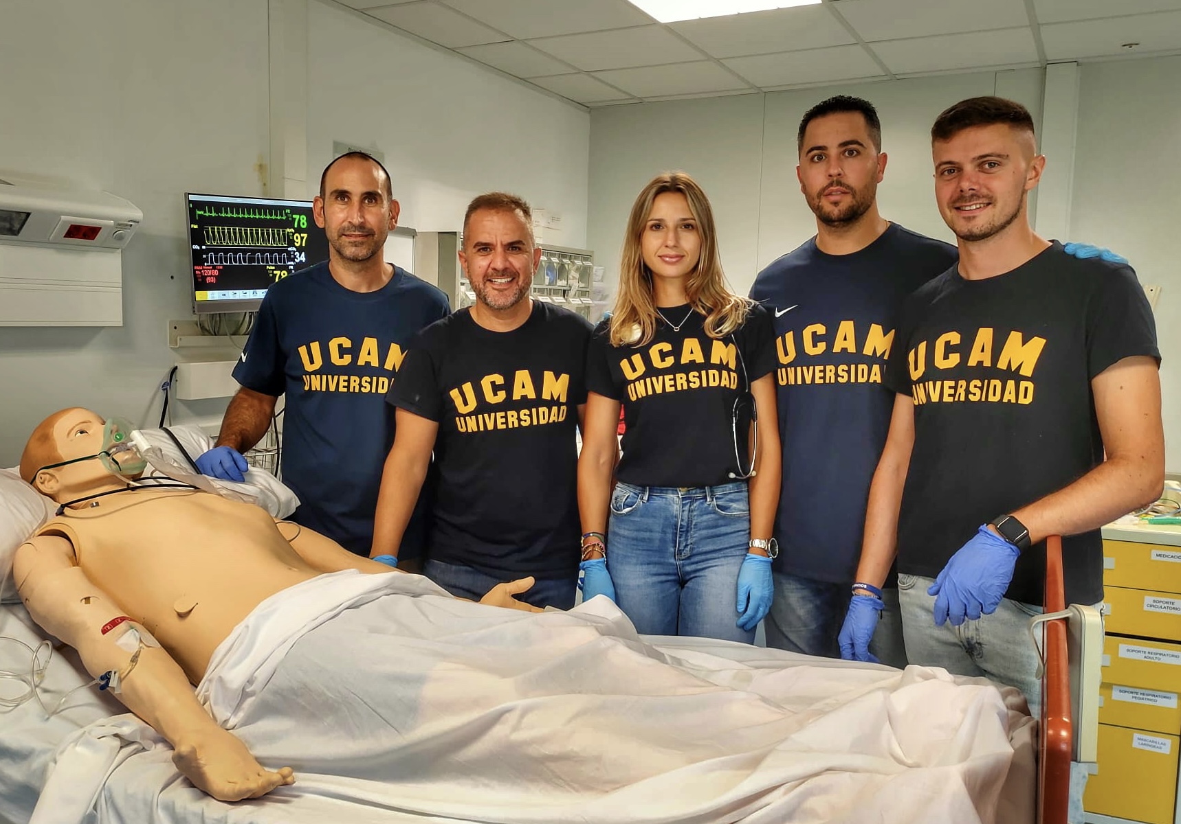 UCAM clinical simulation team during a training session